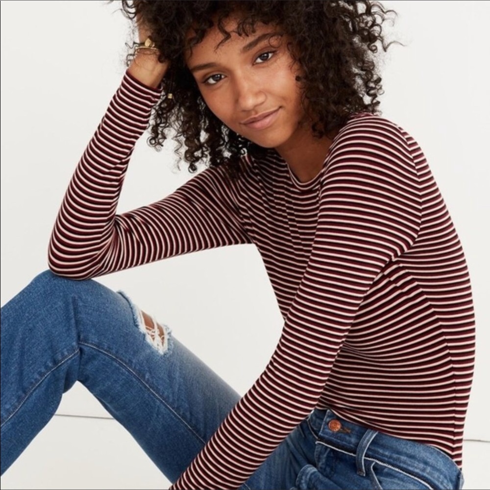 Madewell Striped Crewneck Bodysuit